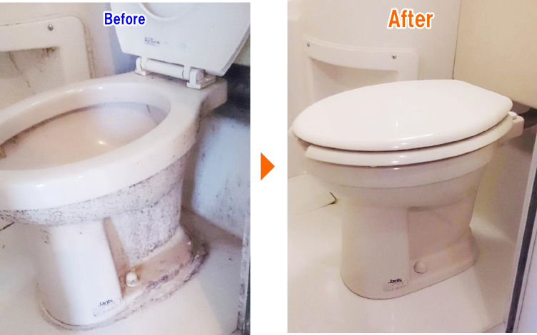 トイレのお掃除前後の比較
